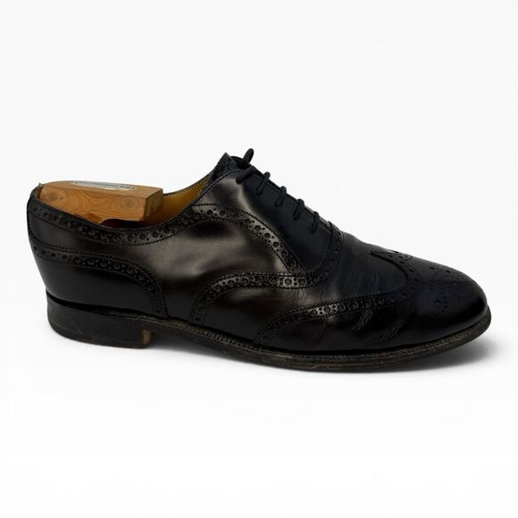 JONES BOOTMAKERS 1857 Taber Black Leather Made In England Wingtip Sz UK 9.5 main image 5